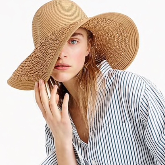 J. Crew Accessories - JCREW FLOPPY STRAW HAT PACKABLE